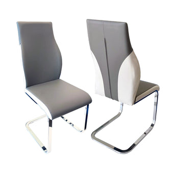 Silla de Comedor Cristalina Moderna Gris y Blanca Elegante Duradera Confortable