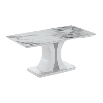 Mesa de Comedor DT2110 Moderna Cerámica MDF Brillo Extravagante Elegante