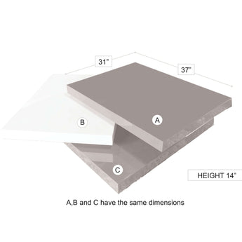 Mesa de Centro Ámsterdam Moderna Blanca Gris Elegante Sala Estar Almacenamiento