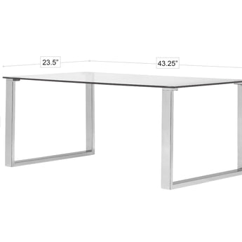 Mesa de Centro Avanti Elegante Vidrio Transparente Base Cromada Moderna Sala