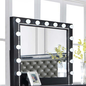 Cappola Black Rectangular Dresser Mirror With Light