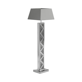 Carmen Geometric Base Floor Lamp Silver