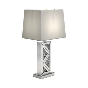 Carmen Geometric Base Table Lamp Silver