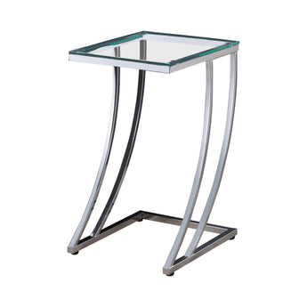 Cayden Rectangular Top Accent Table Chrome And Clear