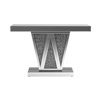 Crocus Rectangular Console Table Silver