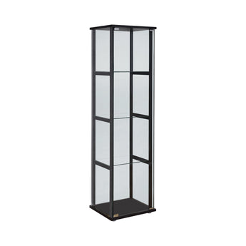 Cyclamen 4-Shelf Glass Curio Cabinet Black And Clear