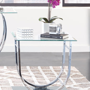 Danville U-Shaped End Table Chrome