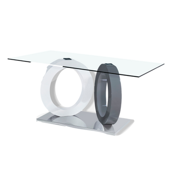 Mesa de Comedor Moderna DT6113 con Base MDF y Cristal Templado Resistente