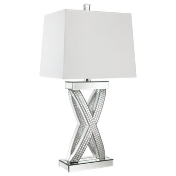 Dominick Table Lamp With Rectange Shade White And Mirror