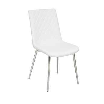 Silla de Comedor Emmar Blanca Moderna con Respaldo Acolchado Estilo Chic