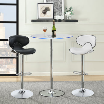 Edenton Upholstered Adjustable Height Bar Stools Black And Chrome