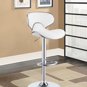 Edenton Upholstered Adjustable Height Bar Stools White And Chrome