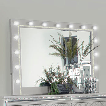 Eleanor Metallic Rectangular Dresser Mirror With Light - MartincFurniture