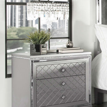 Eleanor Rectangular 2-Drawer Nightstand Metallic