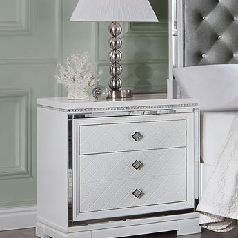 Eleanor Rectangular 2-Drawer Nightstand White