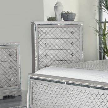 Eleanor Rectangular 5-Drawer Chest Metallic