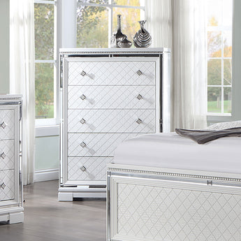 Eleanor Rectangular 5-Drawer Chest White