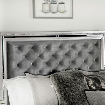 Eleanor Upholstered Tufted Bed Metallic