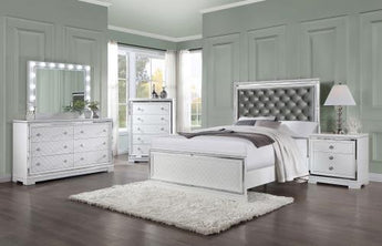 Eleanor Upholstered Tufted Bed White King Size