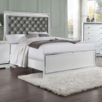 Eleanor Upholstered Tufted Bed White King Size