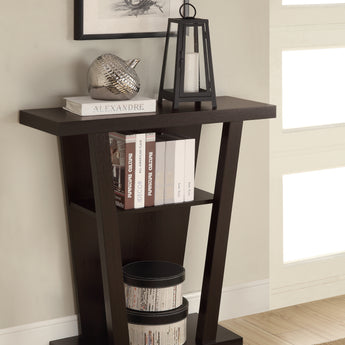 Evanna 2-Shelf Console Table Cappuccino