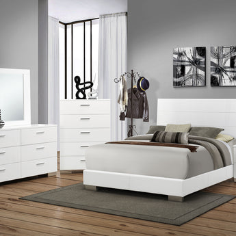 Felicity 5-Drawer Chest Glossy White