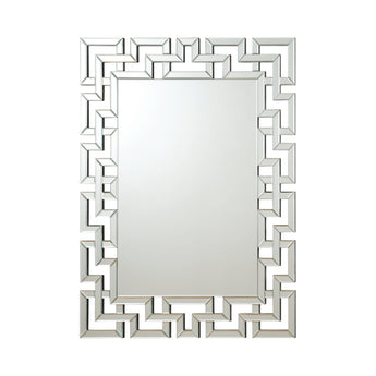 Forman Interlocking Greek Frameless Wall Mirror Silver - MartincFurniture