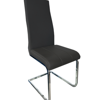 Silla de Comedor Moderna Gissel Negra con Base Cromada Elegante