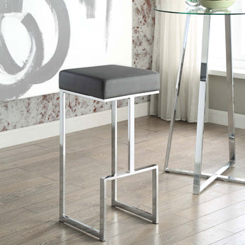 Gervase Square Bar Stool Grey And Chrome