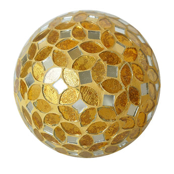 Gold Mirror Mosaic Decor Orb