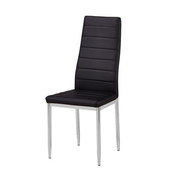 Elegante Silla de Comedor Romeo Negra - Diseño Moderno, Patas Metálicas Duraderas