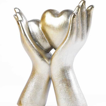 Hands Holding Diamond Hearts Decor