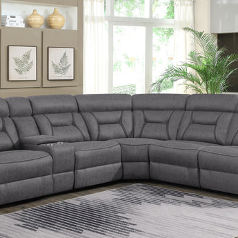 Higgins 4-Piece Upholstered Power Sectional Grey