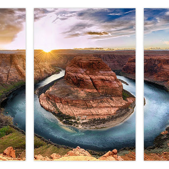 Horseshoe Bend Glass Wall Art 3pc Set 24"x36"