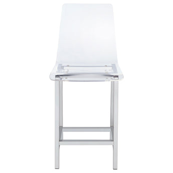 Juelia Counter Height Stools Chrome And Clear Acrylic