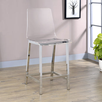 Juelia Counter Height Stools Chrome And Clear Acrylic