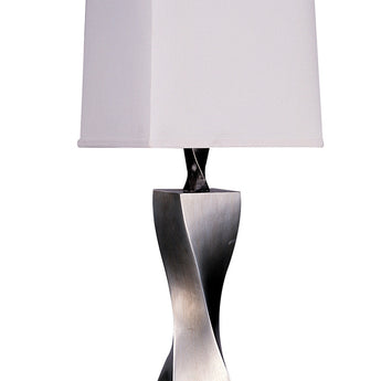 Keene Square Shade Table Lamps White And Antique Silver