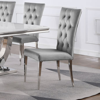 Kerwin Tufted Upholstered Side Chair Grey And Chrome