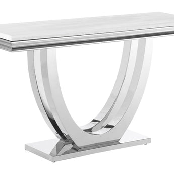 Kerwin U-Base Rectangle Sofa Table White And Chrome