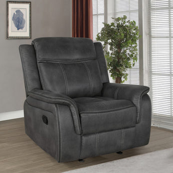 Lawrence Upholstered Tufted Back Glider Recliner