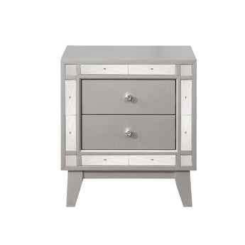 Leighton 2-Drawer Nightstand Metallic Mercury