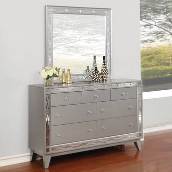 Leighton Beveled Dresser Mirror Metallic Mercury - MartincFurniture