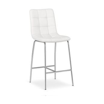 Taburete de Bar Matthew Blanco: Altura Ajustable, Giro 360°, Reposapiés Cómodo