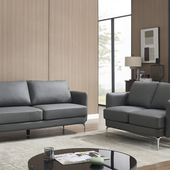 Juego de Sofá Noruega Gris Claro Diseño Moderno Elegante Patas Negras