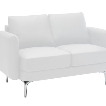 Juego de Sofá NORUEGA Blanco: Moderno, Elegante, Tapicería Beige, Patas Negras