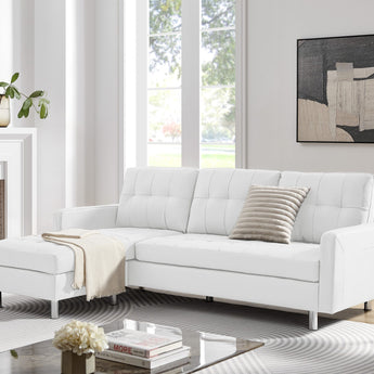 Sofá Seccional VESADA Blanco Elegante, Comodidad Superior, Diseño Clásico Moderno