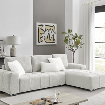 Sofá Seccional ROMA Izquierdo Beige Claro Moderno Confort y Lujo