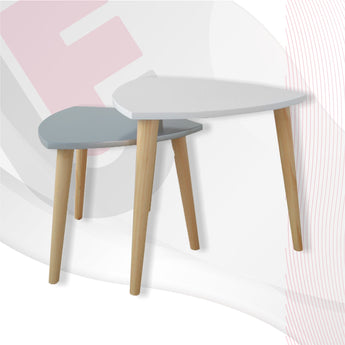 Juego de 2 Mesas de Centro NAPOLES Modernas Elegantes Diseño Nórdico Versátil