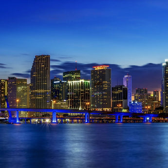 Miami City Glass Wall Art 60x36