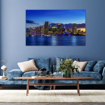 Miami City Glass Wall Art 60x36